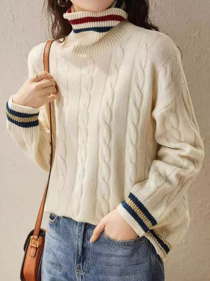 Turtleneck Colorblock Sweater