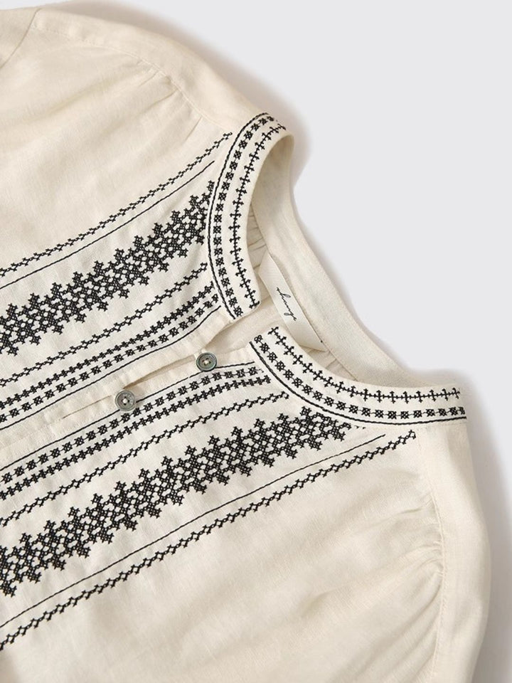 Classic Crew Neck Embroidered Shirt