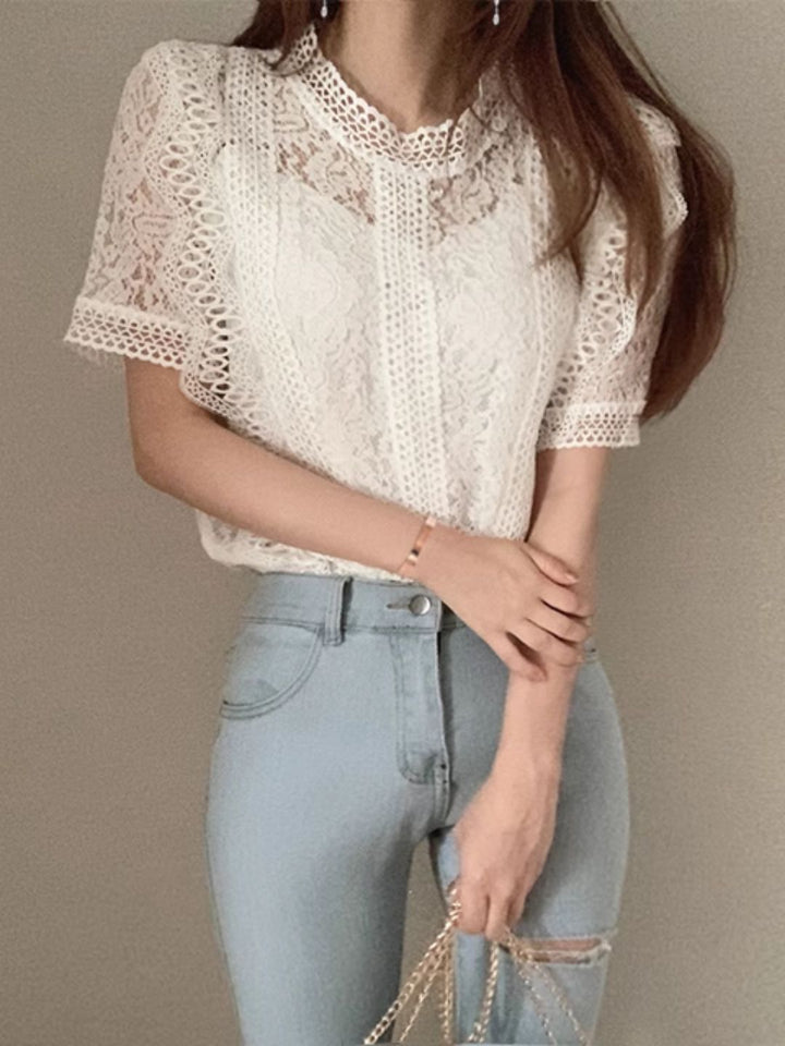 Lace Short Sleeve Shirt