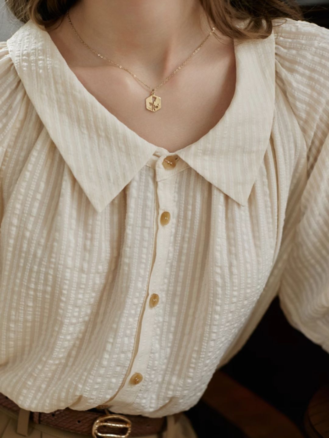 Textured Short-sleeved Shirt