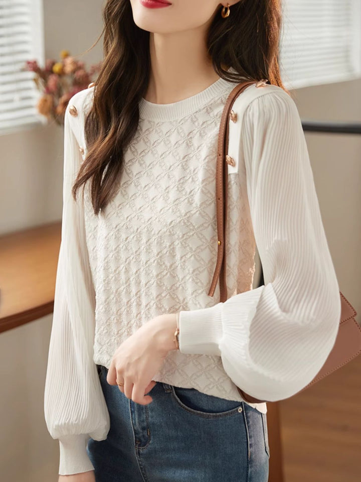 Loose Chiffon Shirt - White