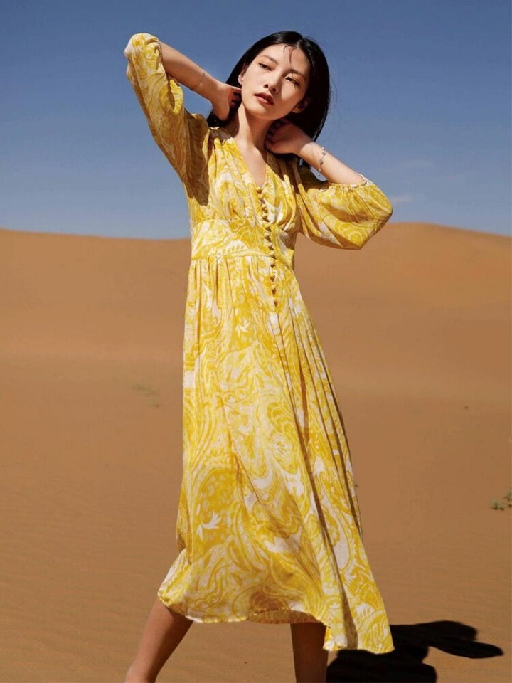 V-neck Chiffon Dress