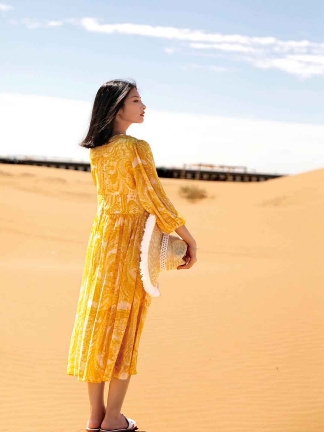 V-neck Chiffon Dress