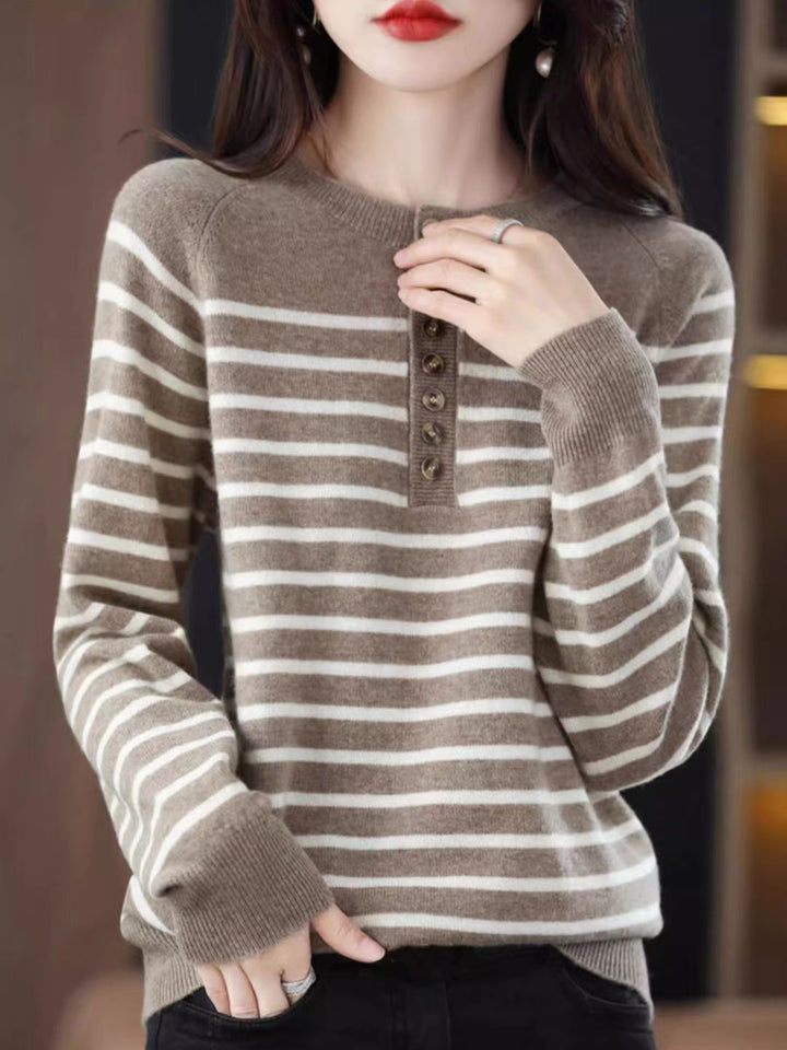 Classic Loose Crewneck Striped Sweater
